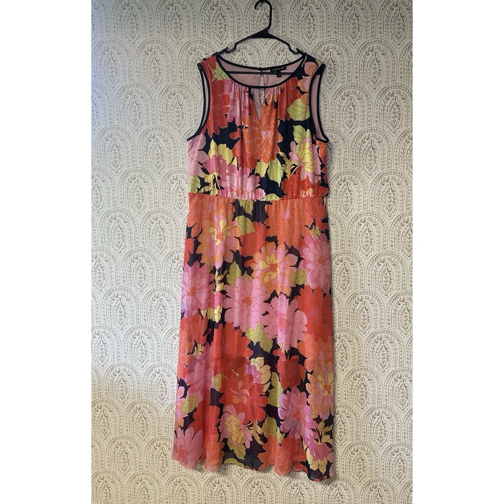 Lane Bryant Women's Floral Sleeveless Round Neck Maxi Dress Size 20 Plus Sized